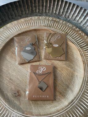 Plunder Gold and Silver Layered Pendant Necklace Trio